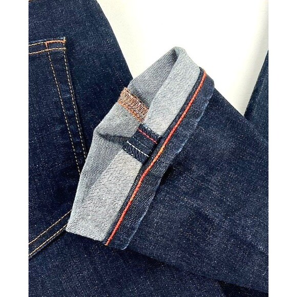 Tommy Hilfiger Mens 34x33 Selvedge Slim Leg Denim Blue Jeans Dark Wash Stretch - Picture 2 of 14